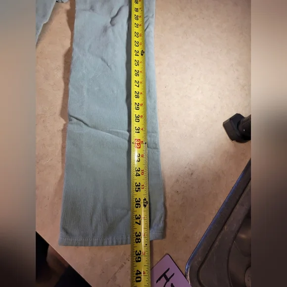 AG Adriano Goldschmiede 26 Reg Stevie Light Green Pants corduroy ankle slim stra - Picture 8 of 14